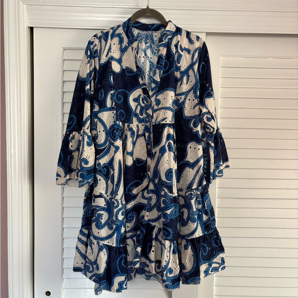 Boho paisley eyelet coverup